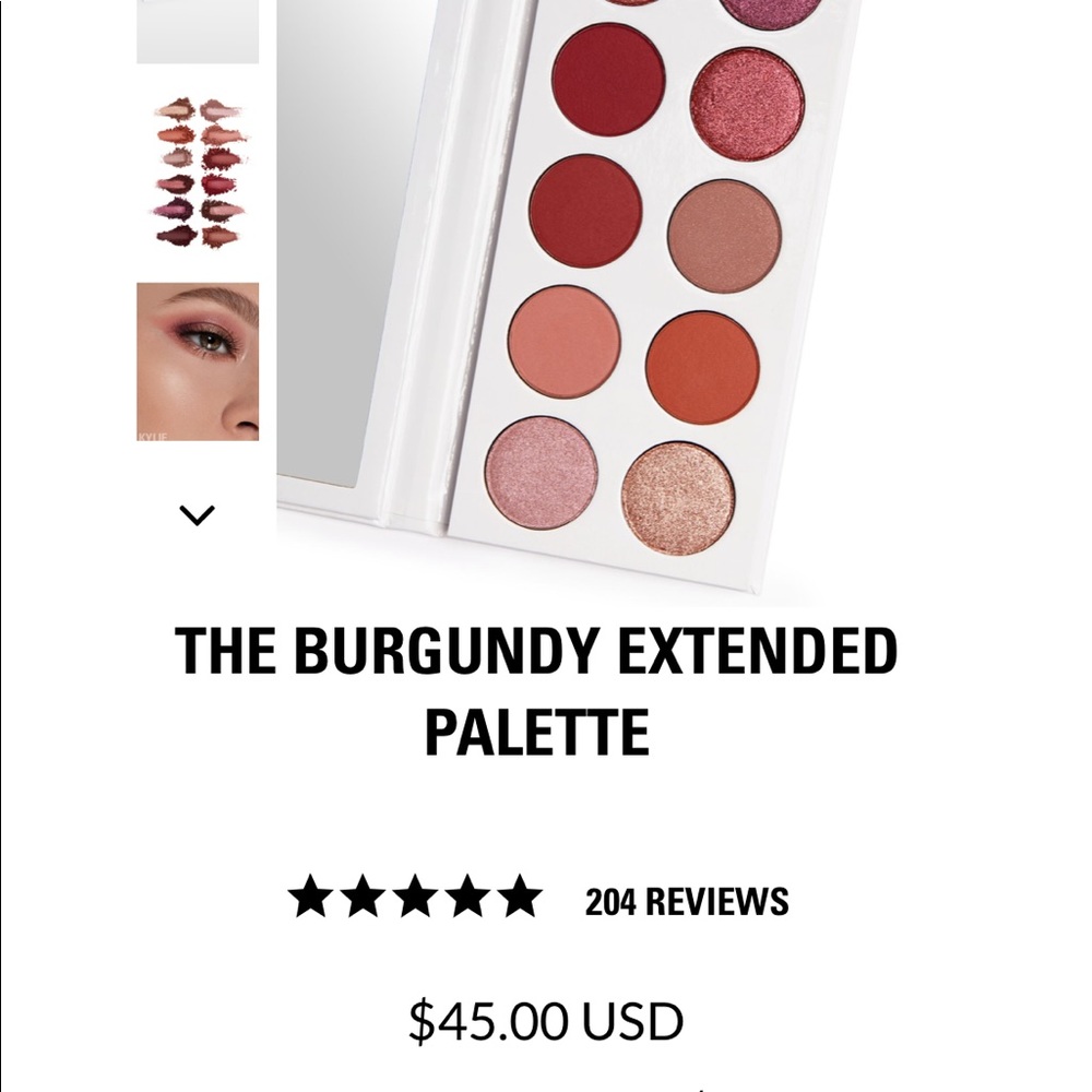 Kylie Cosmetics Burgundy Extended Palette